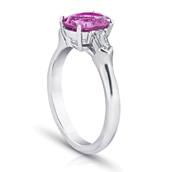 Edlyn Oval Cut (6x4 mm) Pink Sapphire and Diamond 5/8 ctw Womens