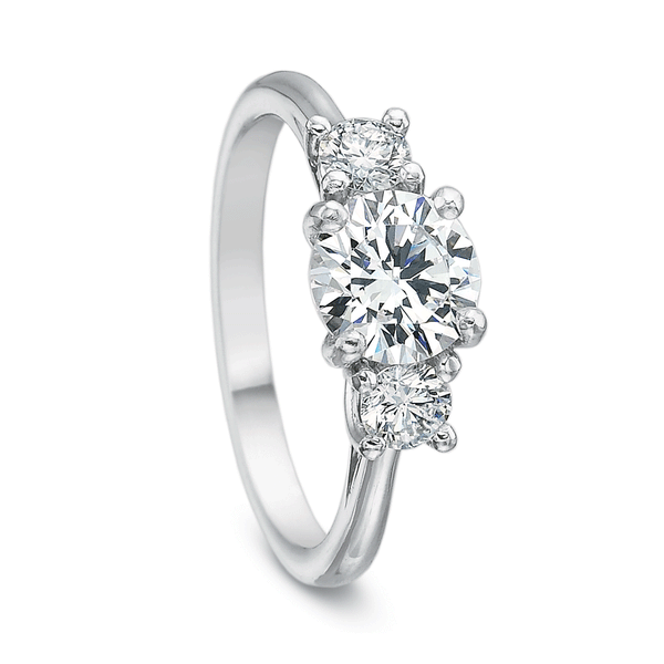 Superior Diamond Cutters Yellow Gold and Platinum 3-Stone Diamond Ring  48485 - Devon Fine Jewelry